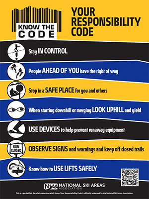 know the code points for slope and chair lift safety